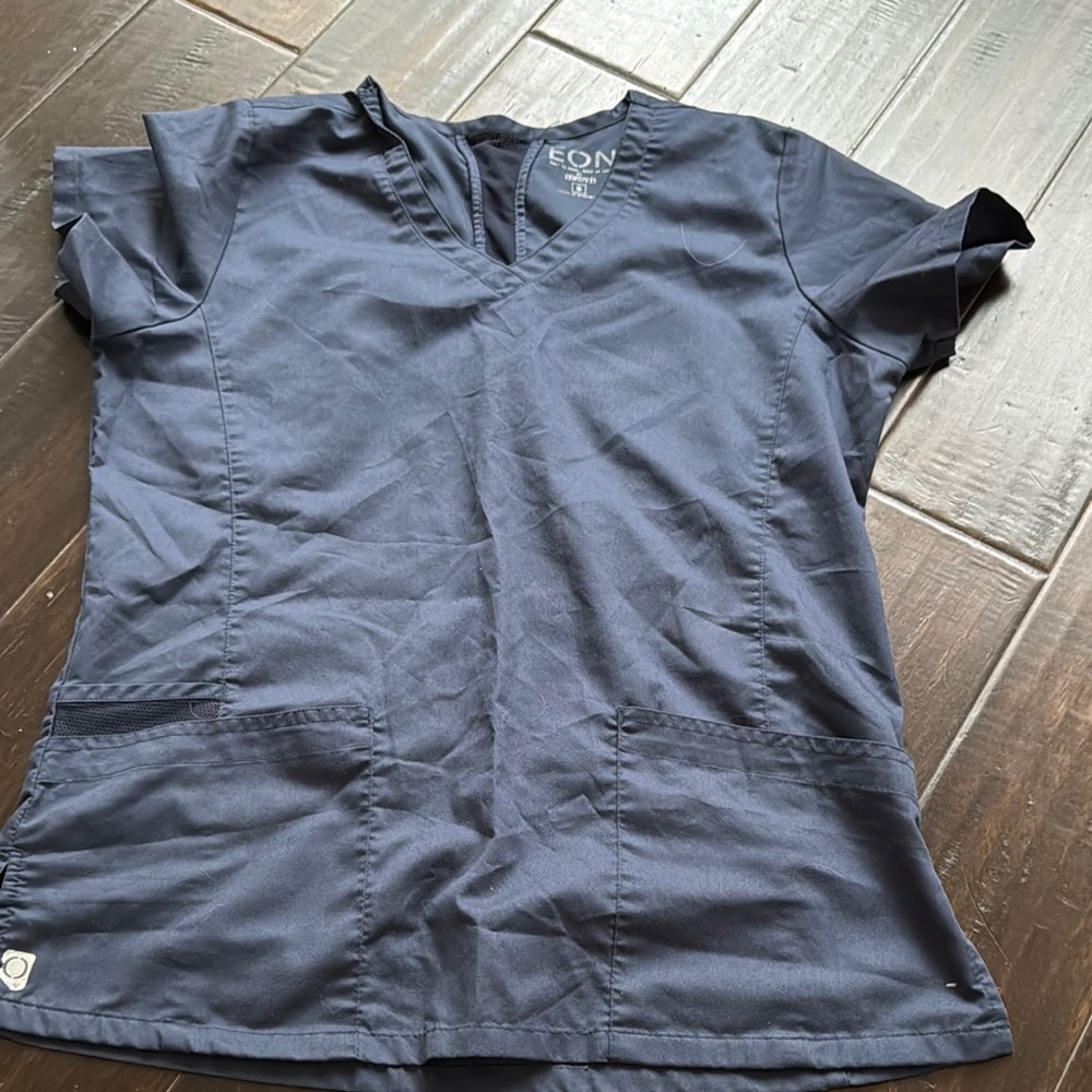 Navy Blue Scrub Top